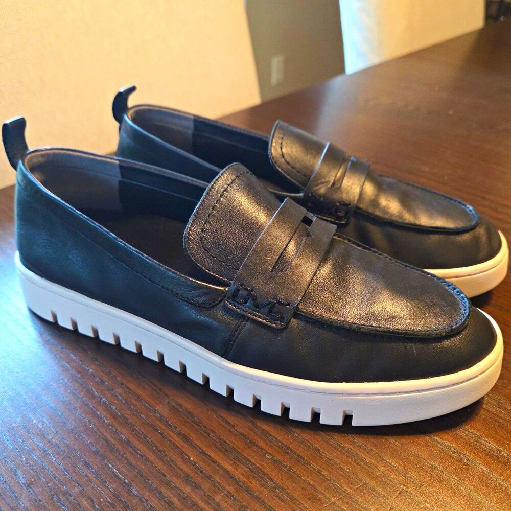 Vionic Uptown Loafers Womens 9.5 Black Leather Penny Shoes Comfort Old Money